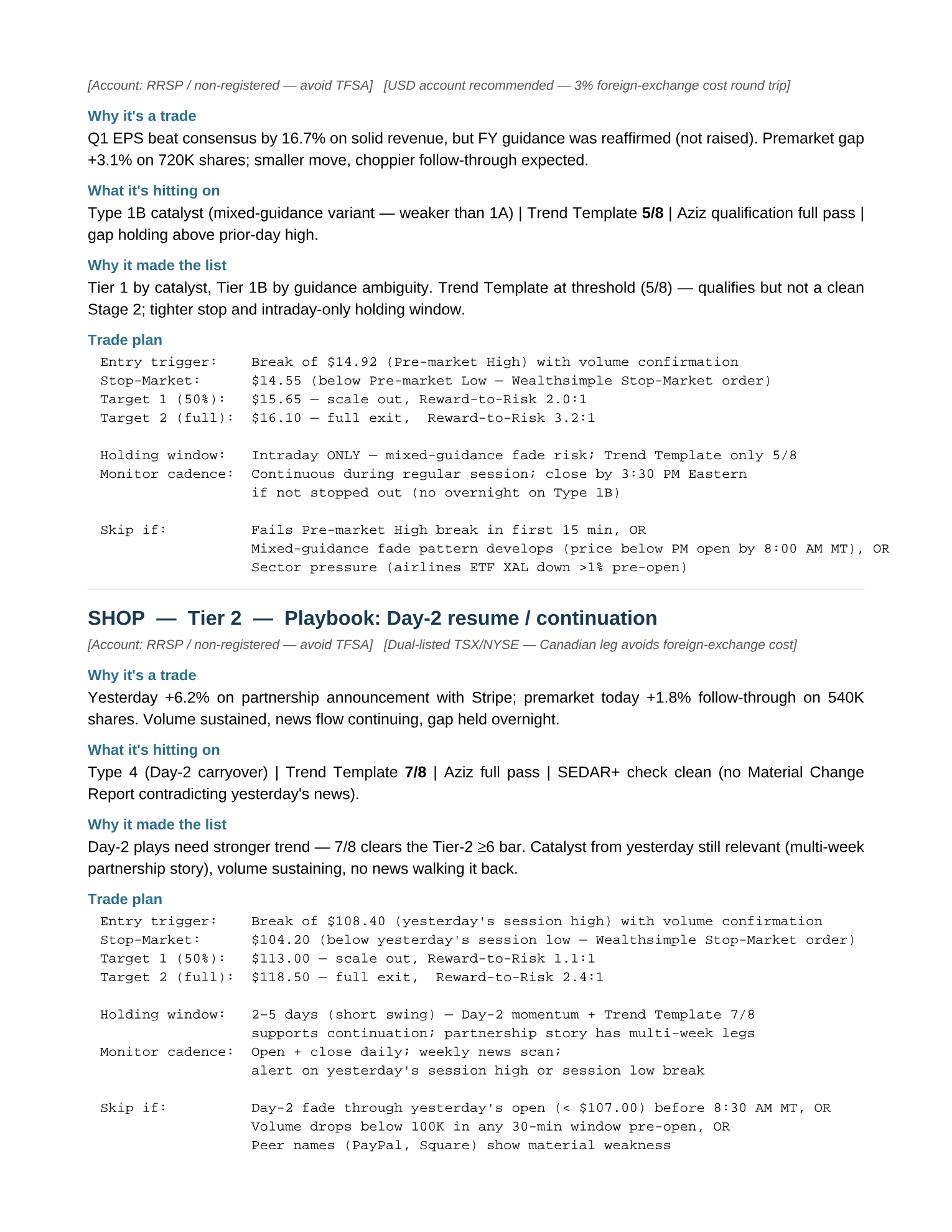 Sample Morning Market Brief — page 3 of 7