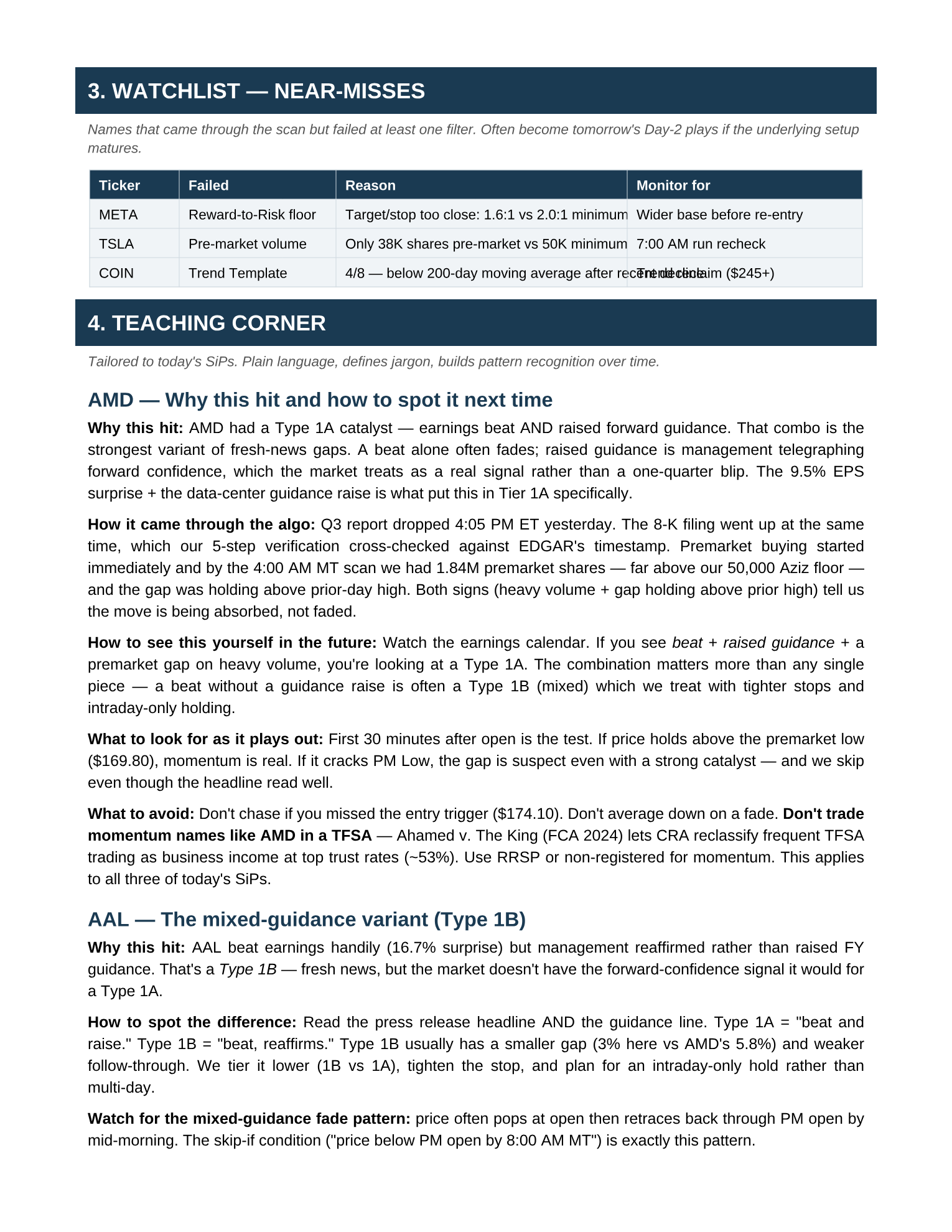 Sample Morning Market Brief — page 4 of 7