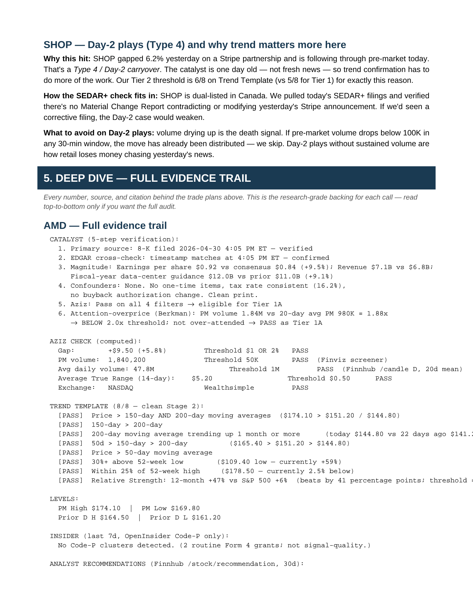 Sample Morning Market Brief — page 5 of 7