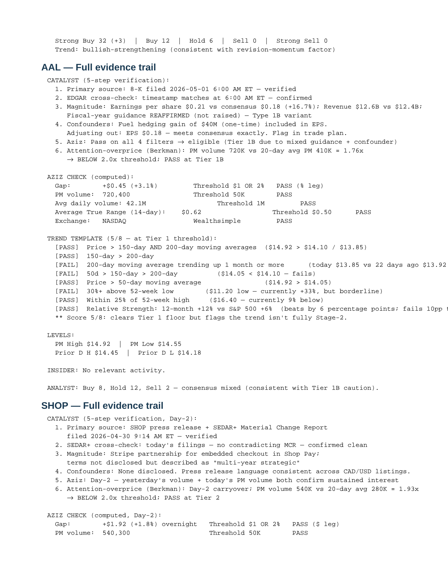 Sample Morning Market Brief — page 6 of 7