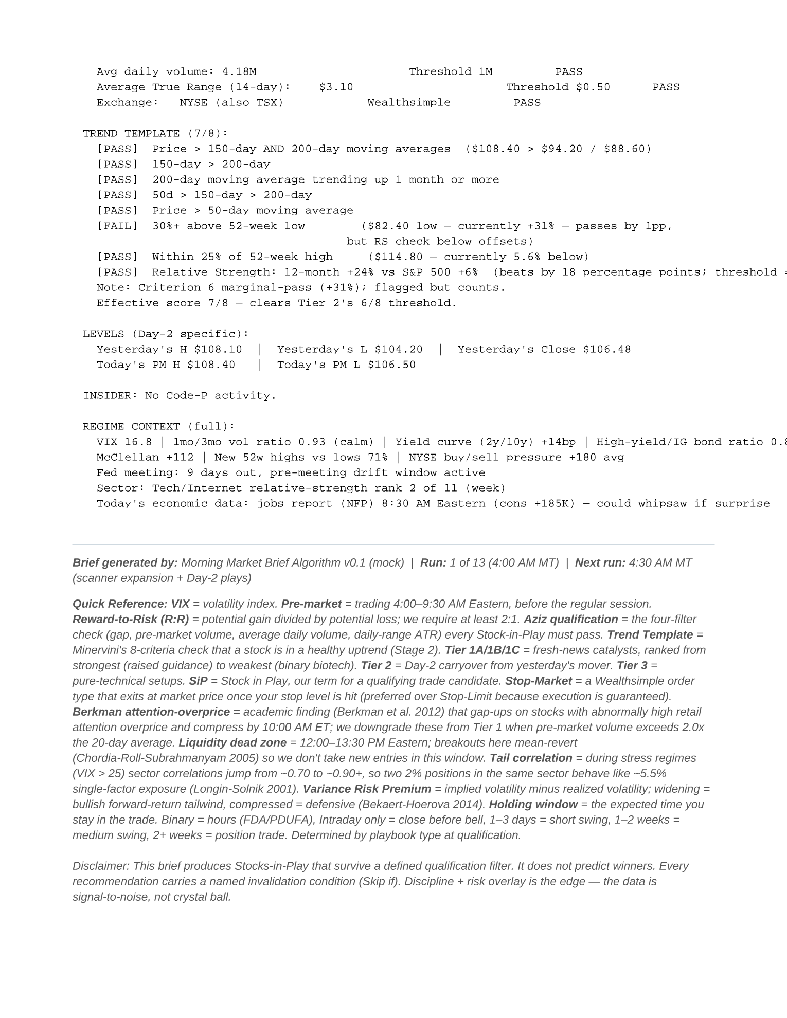 Sample Morning Market Brief — page 7 of 7